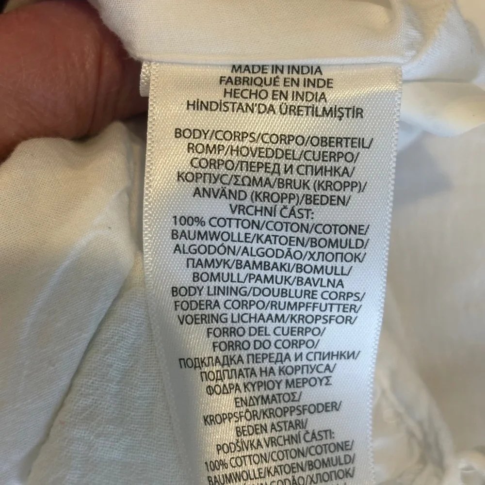 Polo Ralph Lauren Girls White Cotton Gauze Flutter Sleeve Dress Size 8 Beachy